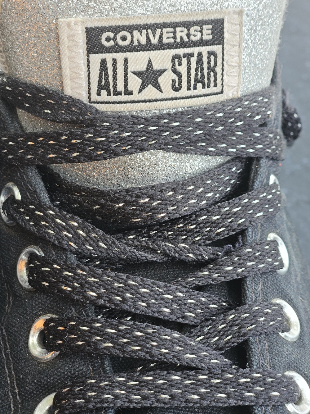 Converse All Star Womens Black Glitter High-Top Sneakers